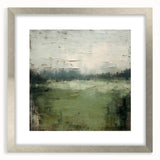 Abstract landscape wall art framed with a silver mat, showcasing vivid colors and intricate textures, ideal for modern home decor and artistic interiors.