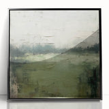 Framed abstract landscape wall art featuring vibrant colors and intricate patterns, displayed against a black background, perfect for modern home decor.