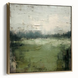 Framed abstract landscape wall art showcasing silver and gold tones, ideal for modern decor. Perfect for adding elegance to living spaces or offices.