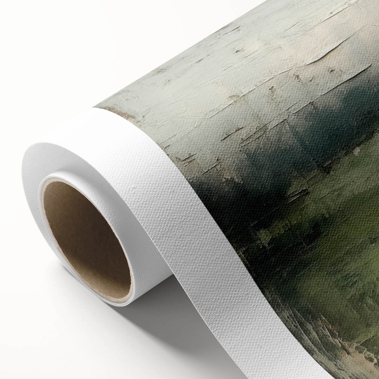 Abstract landscape wall art on rolled canvas, showcasing vibrant colors and fluid shapes, ideal for modern home decor. Packaged securely for delivery.