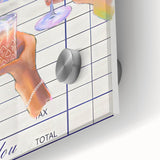 Large abstract wall art featuring mid-century modernist designs in vibrant hues on acrylic glass.