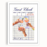 Abstract art print featuring swirling patterns in muted earth tones, framed in white, ideal for dining room decor.