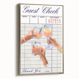 Framed canvas landscape painting featuring a vintage poster design in black tones, ideal for bedroom wall art.