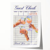 Extra large rolled print of colorful floral art on a white background, suitable for dining room or bathroom walls.