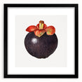 Extra large framed abstract art print featuring vibrant, textured depictions of assorted fruits, ideal for living room decor.