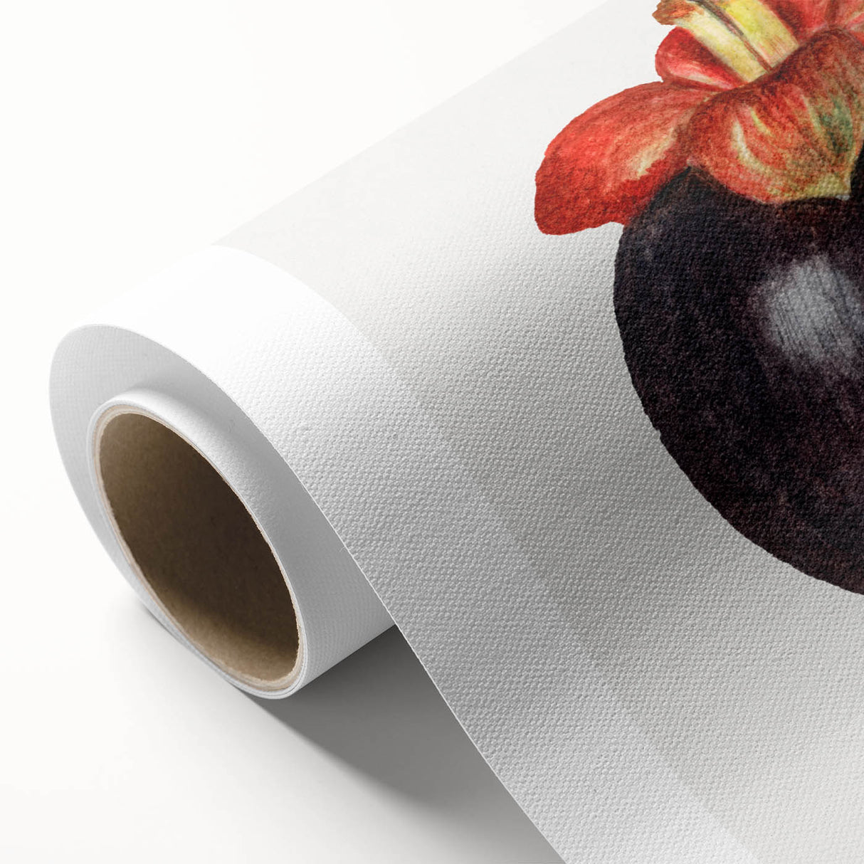 Art Deco style poster featuring vibrant fruit motifs on rolled canvas, ideal for nursery wall art or dining room decor.