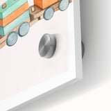 Girls Room Wall Art - Wooden Train & Airplane Kids Room Art