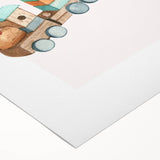 Girls Room Wall Art - Wooden Train & Airplane Kids Room Art