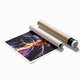 Stunning rolled print of a vibrant desert landscape featuring layered canyons in warm hues, ideal for home decor and art enthusiasts. Packaged securely for safe delivery.