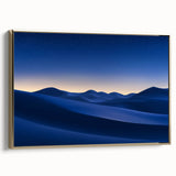 Framed canvas artwork showcasing a stunning desert landscape, featuring warm golden tones and intricate details, perfect for enhancing modern home decor.