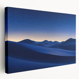 Desert landscape stretched canvas art showcasing warm hues of orange and yellow with intricate details, ideal for modern home décor, perfect for wall display.