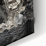 Large abstract wall art in mid-century modernist style on acrylic glass, featuring earthy tones, ideal for dining room art.