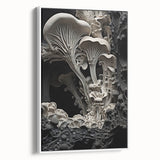 Vintage poster art on framed canvas featuring close-up natural elements in vibrant colors, ideal for living room decor.