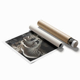 Extra large rolled print featuring close-up floral art in natural hues, ideal for classy bathroom wall art.