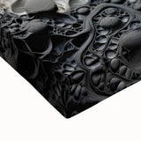 Large art of a black and white landscape painting on stretched canvas, suitable for bedroom wall decor.