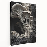 Close-up image of natural elements on a stretched canvas, featuring earthy tones, ideal for kitchen wall art.