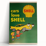 Retro Shell Ad Wall Art - Vintage Prints for Car Enthusiasts