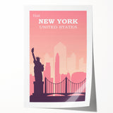 Retro New York City Poster – Vintage Skyline Print & Timeless Wall Art
