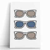 Cool Sunglasses Trio – Boys Trendy Wall Art