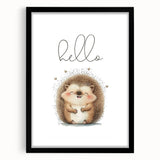 Smiling Hedgehog Nursery Wall Art - Framed Baby Room Print
