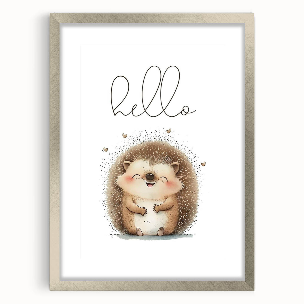 Smiling Hedgehog Nursery Wall Art - Framed Baby Room Print