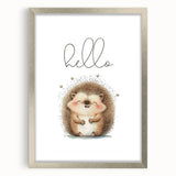 Smiling Hedgehog Nursery Wall Art - Framed Baby Room Print