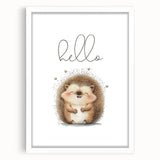 Smiling Hedgehog Nursery Wall Art - Framed Baby Room Print