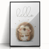 Smiling Hedgehog Nursery Wall Art - Framed Baby Room Print