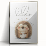 Smiling Hedgehog Nursery Wall Art - Framed Baby Room Print