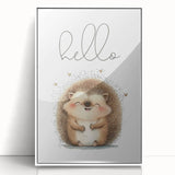 Smiling Hedgehog Nursery Wall Art - Framed Baby Room Print