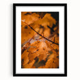 Extra large abstract art print with textured autumn hues on a framed black canvas, ideal for living room decor.