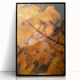 Large abstract wall art in fall tones on acrylic, framed in black, ideal for modern art wall decor.