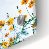 Large abstract wall art on acrylic glass featuring mid-century modernist spring motifs in pastel shades.