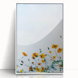 Art Deco style poster of spring season with pastel colors on a white acrylic frame, suitable for nursery wall art.