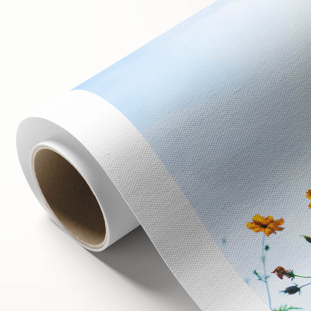 Art deco poster featuring spring-themed floral design in pastel colors on rolled canvas, ideal for nursery wall art.