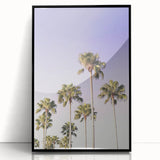 Large abstract wall art featuring mid-century modernist design in vibrant summer tones on a framed acrylic panel.