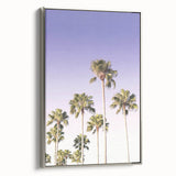 Landscape art painting of a summer scene on framed canvas, featuring vibrant colors and vintage poster art style.