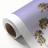 Art deco poster depicting a summer scene on rolled canvas, featuring pastel shades, ideal for nursery wall art.