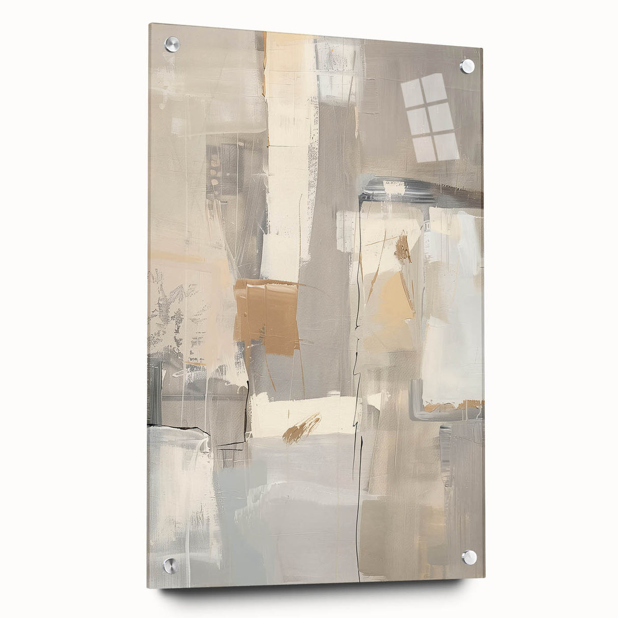 Mid Century Modern Abstract Art - Neutral Minimalist Geometric Decor