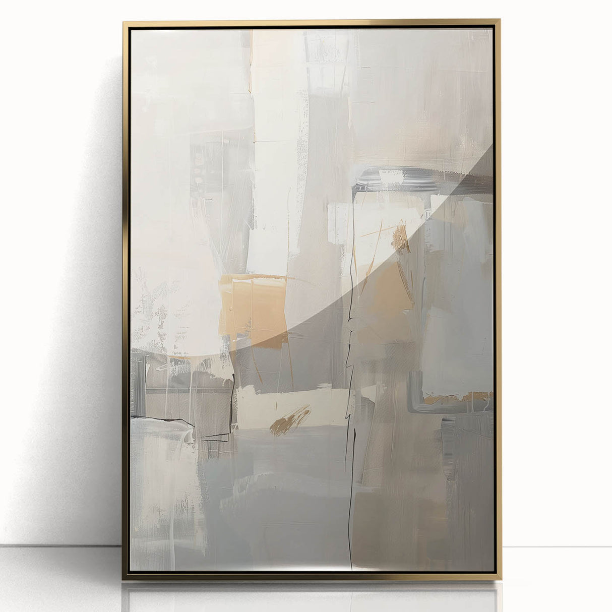 Mid Century Modern Abstract Art - Neutral Minimalist Geometric Decor