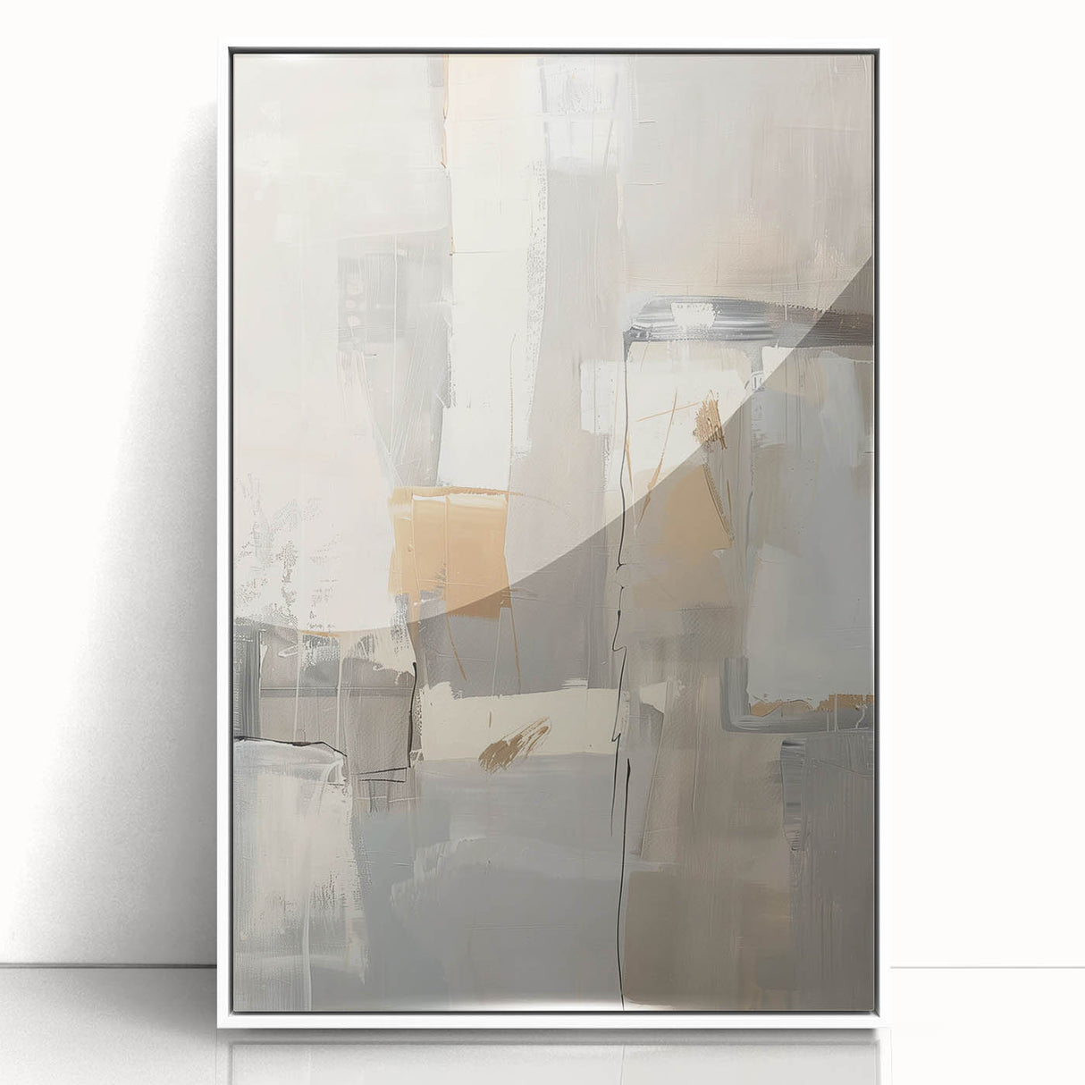 Mid Century Modern Abstract Art - Neutral Minimalist Geometric Decor