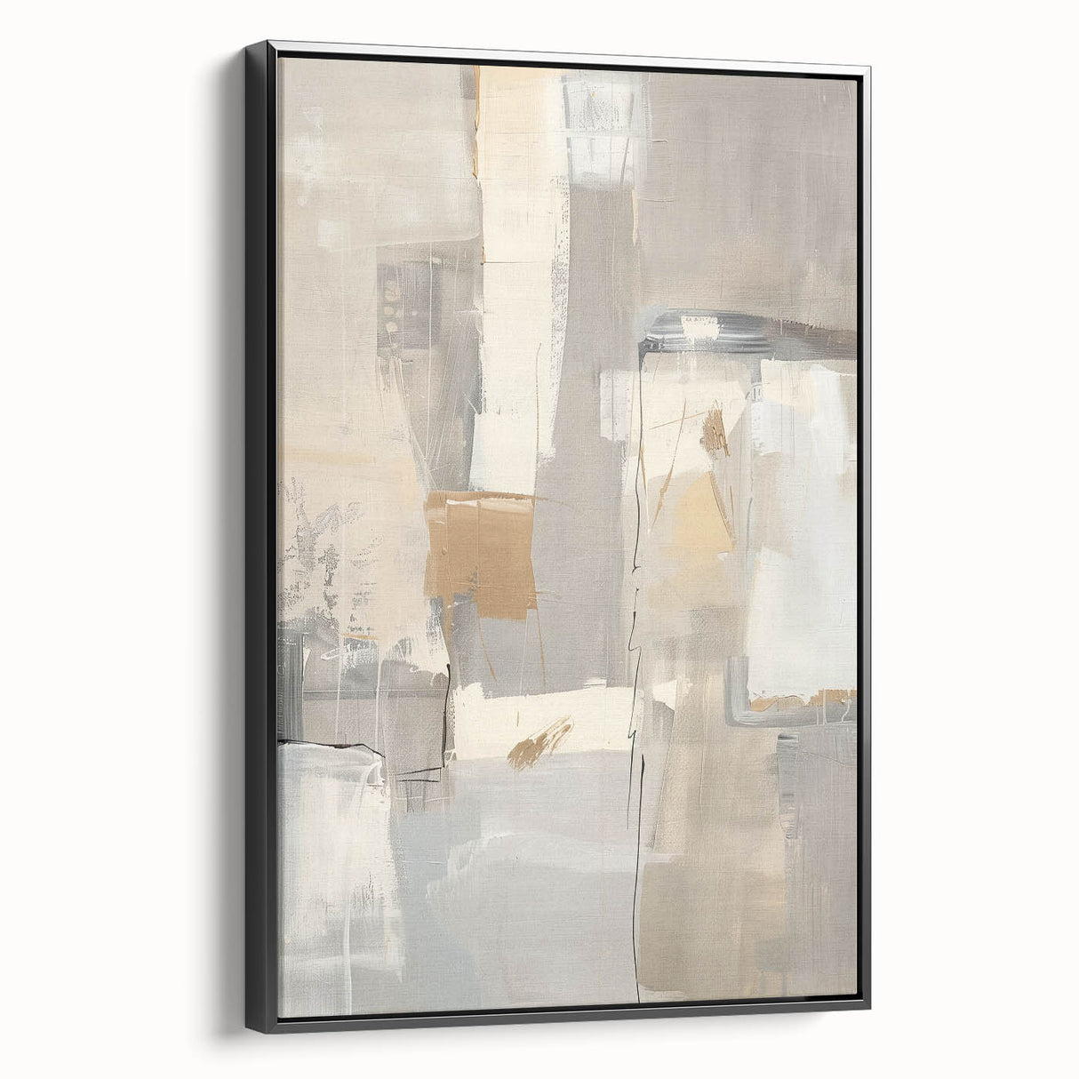 Mid Century Modern Abstract Art - Neutral Minimalist Geometric Decor