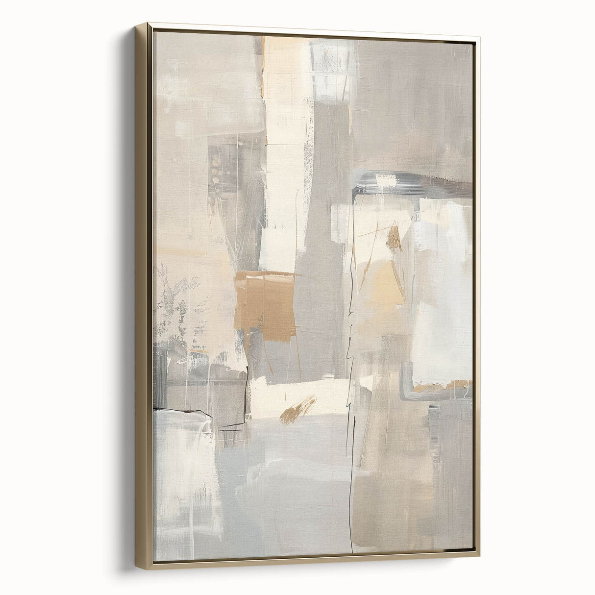 Mid Century Modern Abstract Art - Neutral Minimalist Geometric Decor