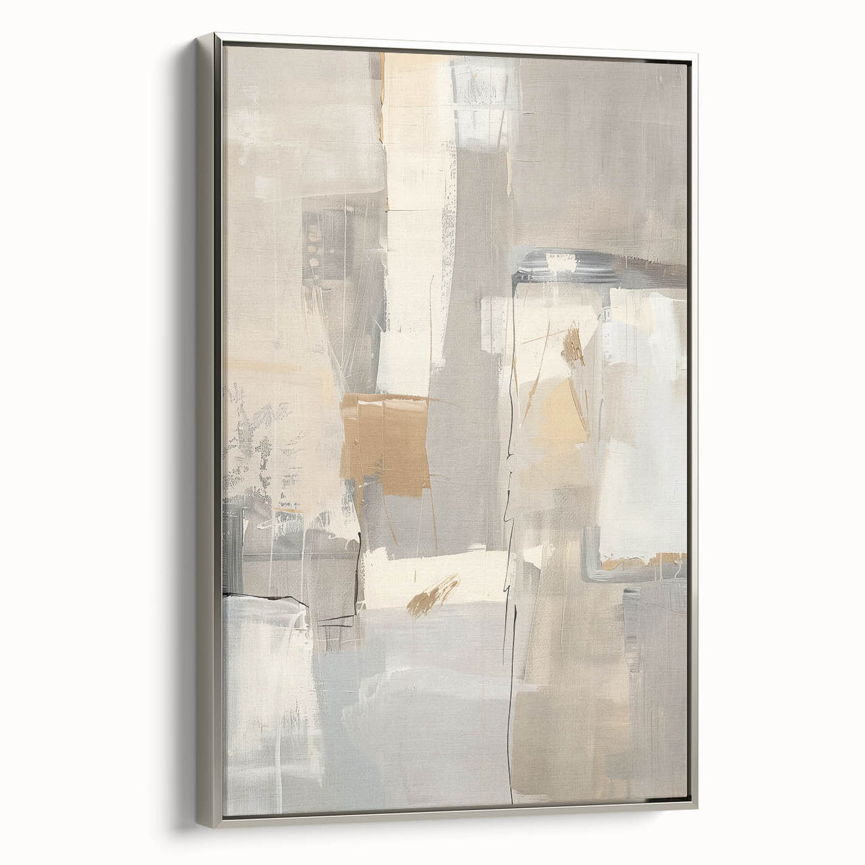 Mid Century Modern Abstract Art - Neutral Minimalist Geometric Decor