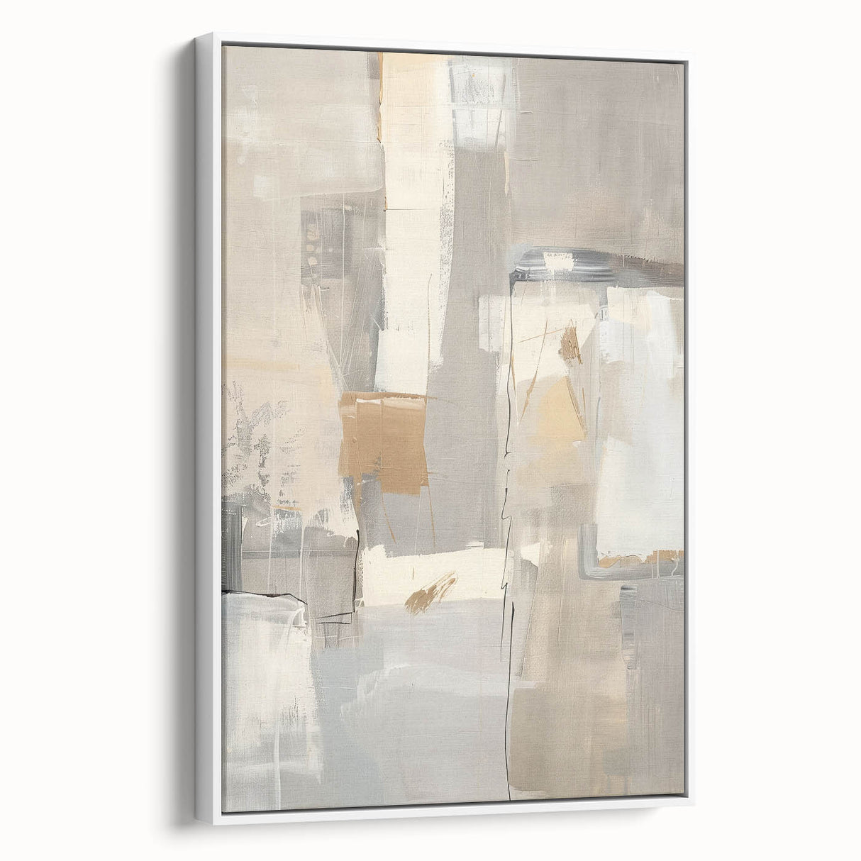 Mid Century Modern Abstract Art - Neutral Minimalist Geometric Decor