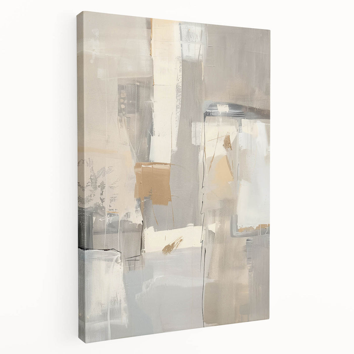 Mid Century Modern Abstract Art - Neutral Minimalist Geometric Decor