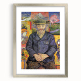 Extra large abstract art print featuring textured swirls in vibrant blues and yellows on a framed canvas.