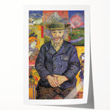 Vincent van Gogh inspired floral art on a rolled print with vibrant blues and yellows, suitable for art wall dining room.