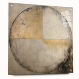 Abstract wall art featuring colorful strokes on acrylic glass, displayed with pins in a side view. Perfect for modern home décor and artistic enhancement.