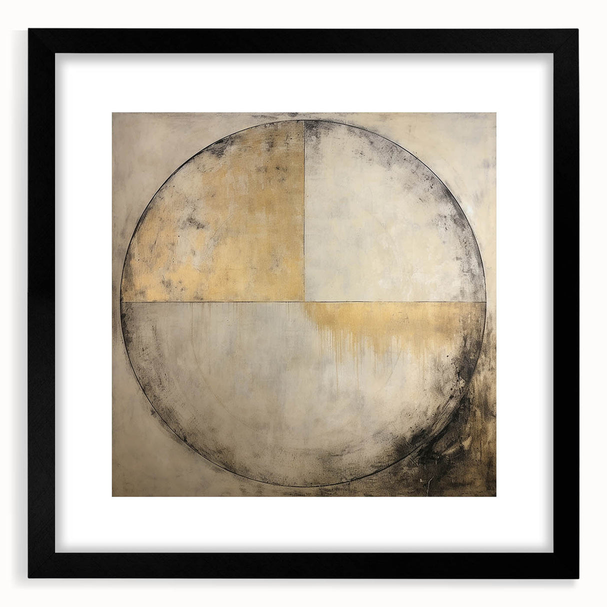 Abstract strokes wall art framed in black, showcasing vibrant colors and dynamic shapes, perfect for modern home decor or office spaces.
